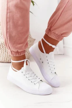 Boto Trampki Damskie Niskie*Damskie Klasyczne Trampki Białe Omerta Biały