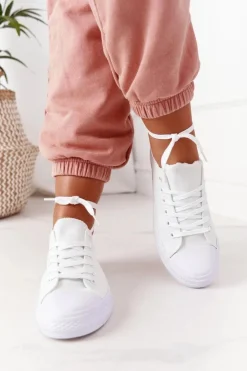 Boto Trampki Damskie Niskie*Damskie Klasyczne Trampki Białe Omerta Biały