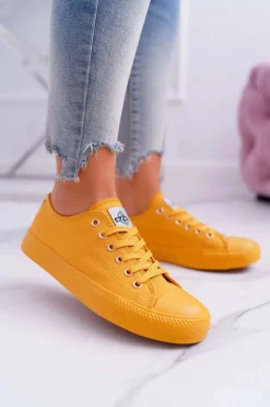 Damskie Evento Damskie Klasyczne Trampki Żółte Ecoma