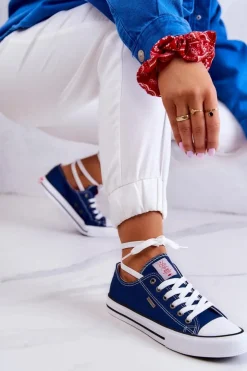 Cross Jeans Damskie Klasyczne Trampki JJ2R4012C Granatowe