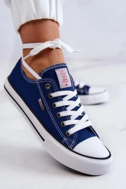 Cross Jeans Damskie Klasyczne Trampki JJ2R4012C Granatowe