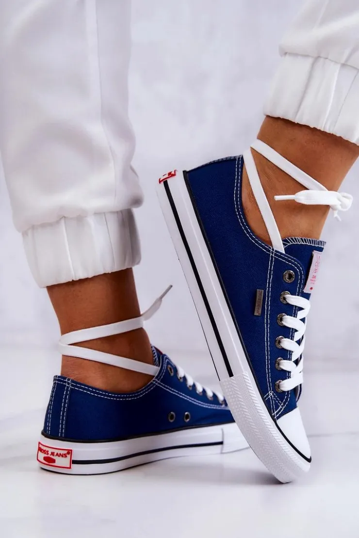 Cross Jeans Damskie Klasyczne Trampki JJ2R4012C Granatowe