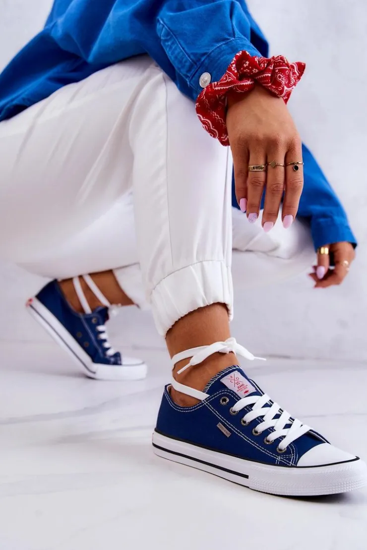 Cross Jeans Damskie Klasyczne Trampki JJ2R4012C Granatowe