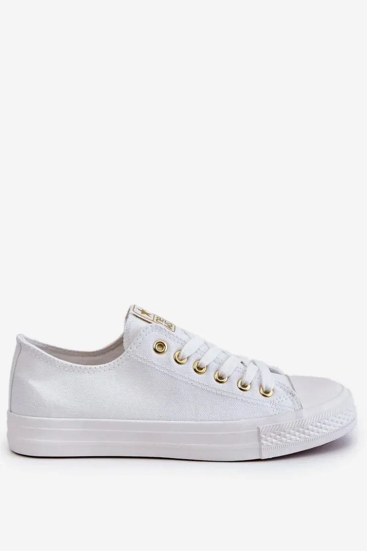 Damskie Evento Damskie Klasyczne Trampki Biało-Złote Ecoma