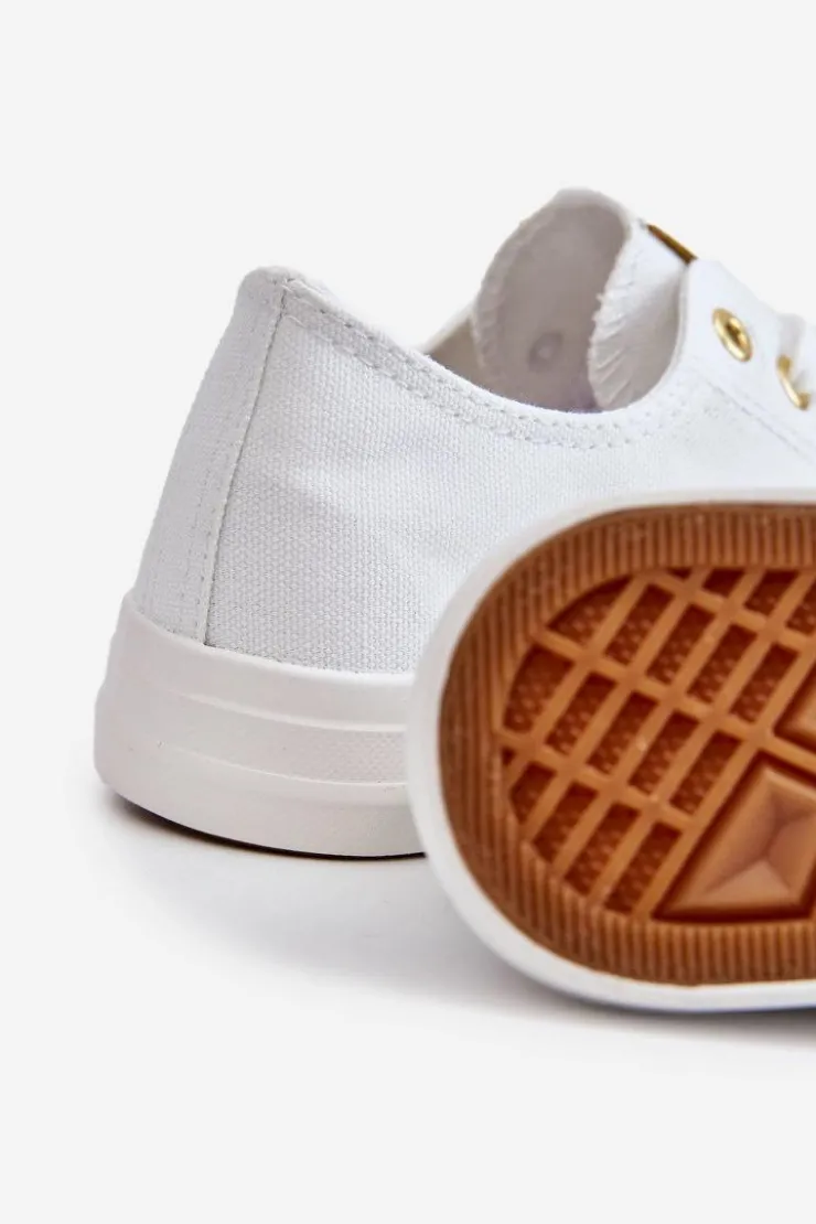 Damskie Evento Damskie Klasyczne Trampki Biało-Złote Ecoma