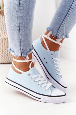 Boto Damskie Klasyczne Trampki Błękitne Omerta