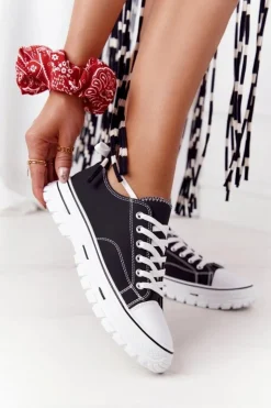 New Boto Damskie Klasyczne Trampki Czarne Feeling Good