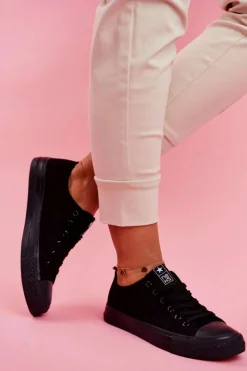 Clearance Evento Damskie Klasyczne Trampki Czarne Ecoma