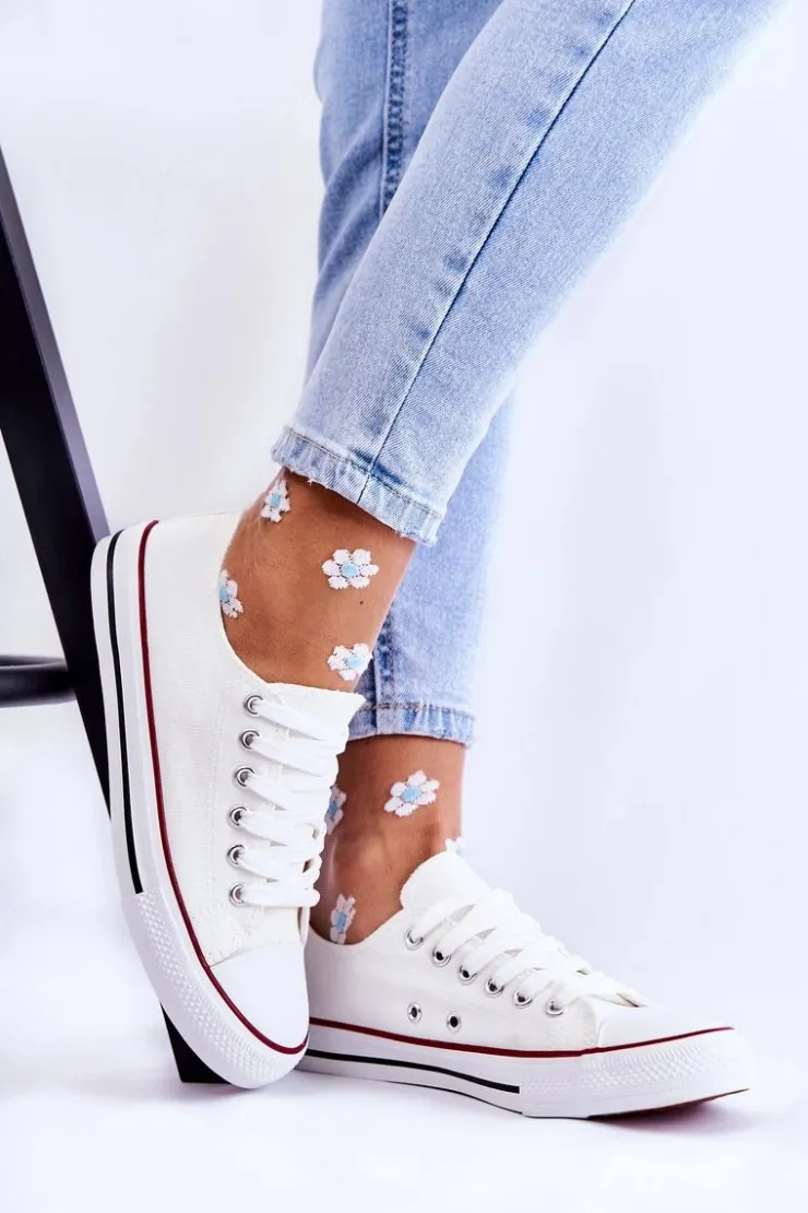 Damskie Boto Damskie Klasyczne Trampki Wiązane Białe Be Mine