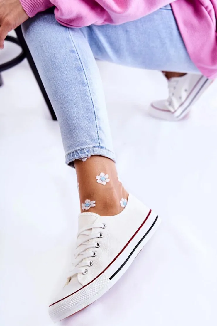 Damskie Boto Damskie Klasyczne Trampki Wiązane Białe Be Mine