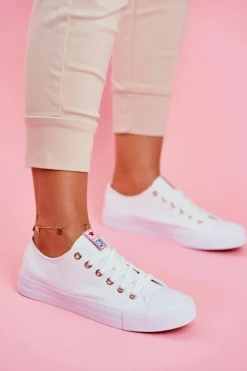 Damskie Evento Damskie Klasyczne Trampki Białe Ecoma