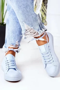 Evento Damskie Klasyczne Trampki Niebieskie Ecoma