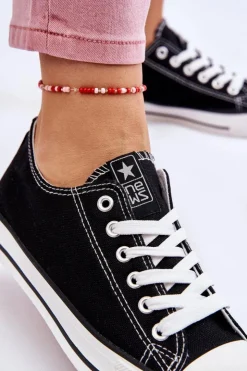 Clearance Evento Damskie Klasyczne Trampki Czarno-Białe Ecoma