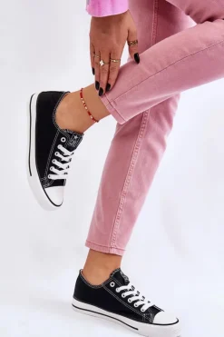 Clearance Evento Damskie Klasyczne Trampki Czarno-Białe Ecoma