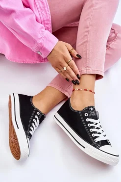 Clearance Evento Damskie Klasyczne Trampki Czarno-Białe Ecoma