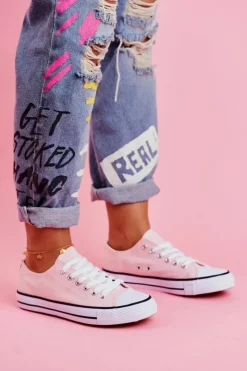 Online Boto Damskie Klasyczne Trampki Różowe Omerta Różowy