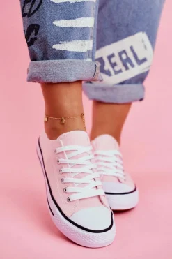 Online Boto Damskie Klasyczne Trampki Różowe Omerta Różowy