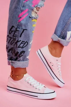 Online Boto Damskie Klasyczne Trampki Różowe Omerta Różowy