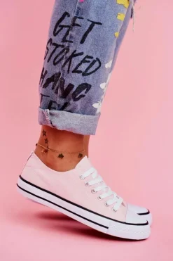 Online Boto Damskie Klasyczne Trampki Różowe Omerta Różowy