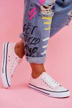 Online Boto Damskie Klasyczne Trampki Różowe Omerta Różowy