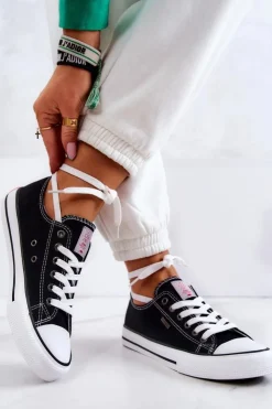 Damskie Cross Jeans Damskie Klasyczne Trampki JJ2R4011C Czarne