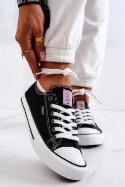 Damskie Cross Jeans Damskie Klasyczne Trampki JJ2R4011C Czarne