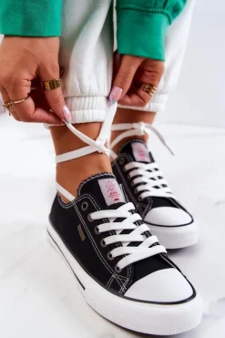 Damskie Cross Jeans Damskie Klasyczne Trampki JJ2R4011C Czarne