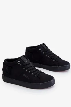 Big Star Shoes Trampki Damskie Big Star|Trampki Damskie Wysokie*Damskie Klasyczne Wysokie Trampki Big Star LL274001 Czarne Czarny