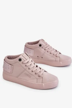 Big Star Shoes Trampki Damskie Big Star|Trampki Damskie Wysokie*Damskie Klasyczne Wysokie Trampki Big Star LL274004 Nude