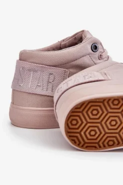 Big Star Shoes Trampki Damskie Big Star|Trampki Damskie Wysokie*Damskie Klasyczne Wysokie Trampki Big Star LL274004 Nude