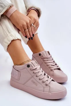 Big Star Shoes Trampki Damskie Big Star|Trampki Damskie Wysokie*Damskie Klasyczne Wysokie Trampki Big Star LL274004 Nude