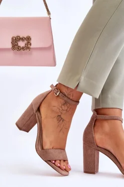 Discount Evento Damskie Klasyczne Zamszowe Sandały Brązowe Passo