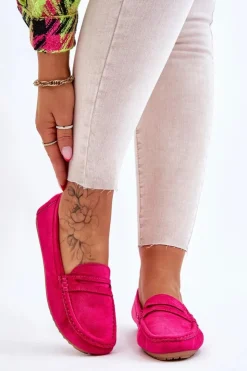 Damskie Boto Damskie Klasyczne Zamszowe Mokasyny Fuksja Ivana