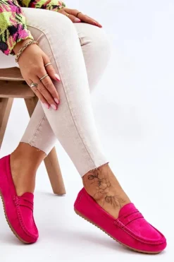 Damskie Boto Damskie Klasyczne Zamszowe Mokasyny Fuksja Ivana