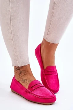 Damskie Boto Damskie Klasyczne Zamszowe Mokasyny Fuksja Ivana