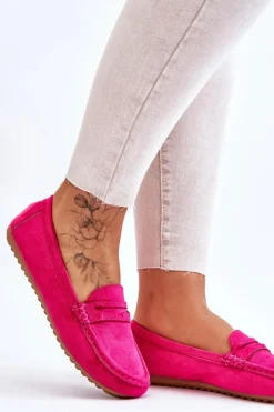 Damskie Boto Damskie Klasyczne Zamszowe Mokasyny Fuksja Ivana