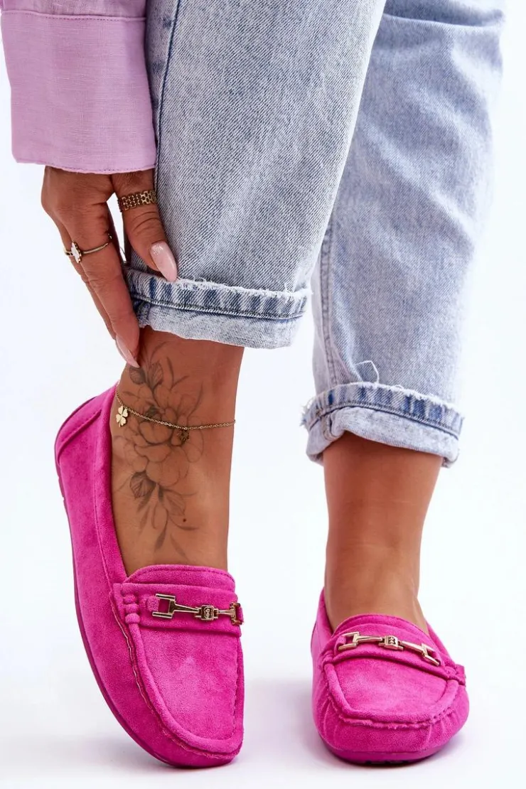 Clearance Boto Damskie Klasyczne Zamszowe Mokasyny Różowe Corinell Różowy