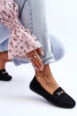 Boto Mokasyny Damskie Zamszowe*Damskie Klasyczne Zamszowe Mokasyny Czarne Corinell