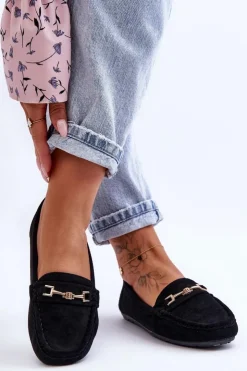 Boto Mokasyny Damskie Zamszowe*Damskie Klasyczne Zamszowe Mokasyny Czarne Corinell