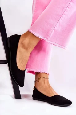 Best Boto Damskie Klasyczne Zamszowe Baleriny Czarne Arina