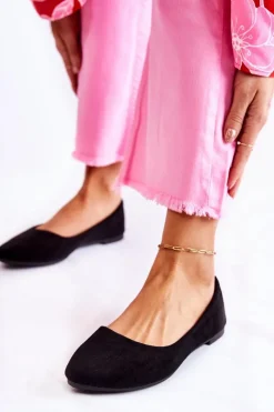 Best Boto Damskie Klasyczne Zamszowe Baleriny Czarne Arina