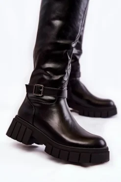 Damskie Boto Damskie Kozaki Przed Kolano Czarne Mariett