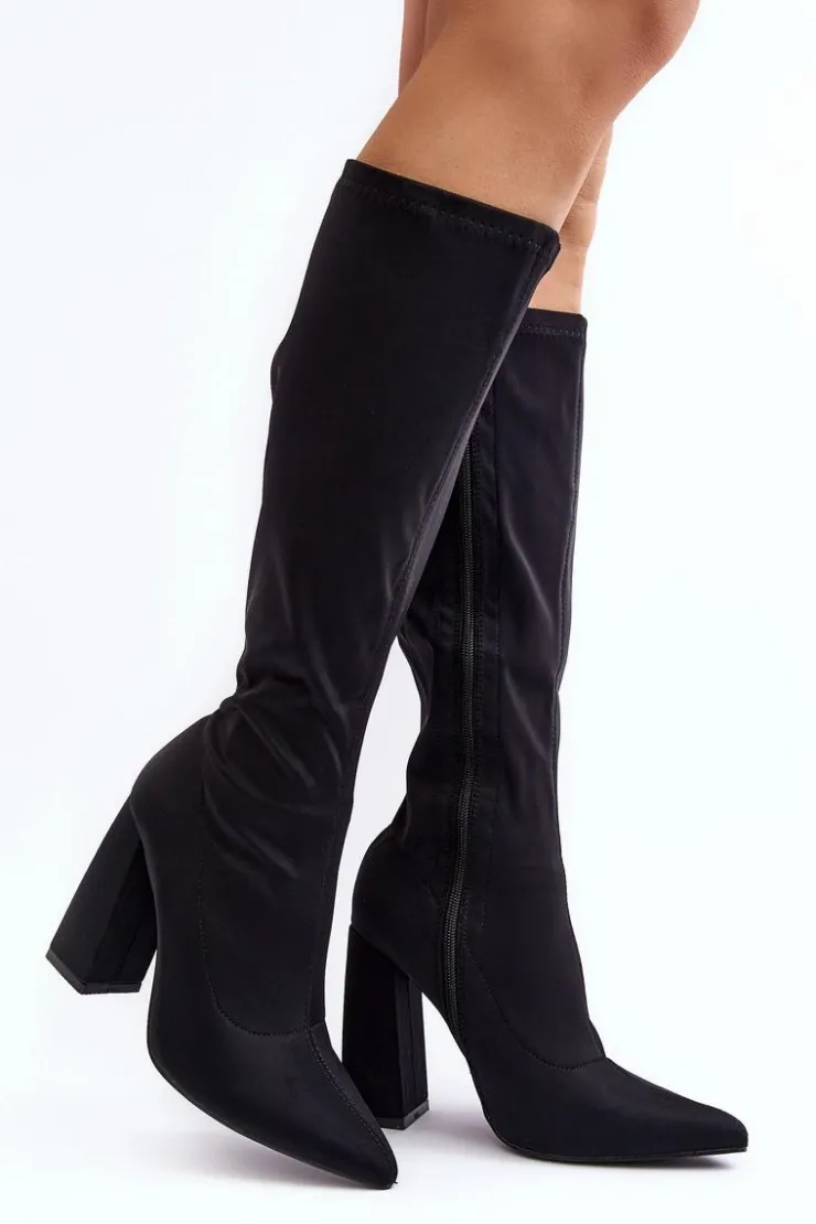 Boto Kozaki Przed Kolano|Kozaki Na Obcasie*Damskie Kozaki Przed Kolano Na Słupku Czarne Fatuma