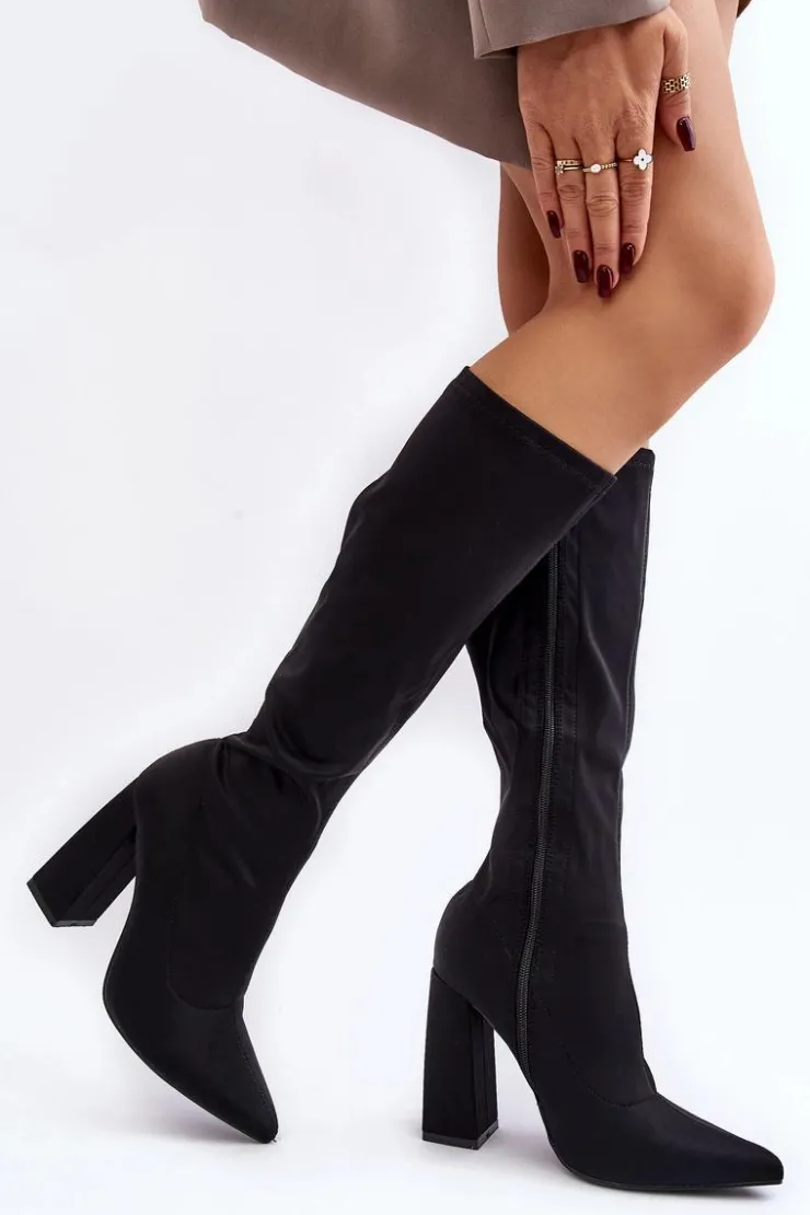 Boto Kozaki Przed Kolano|Kozaki Na Obcasie*Damskie Kozaki Przed Kolano Na Słupku Czarne Fatuma