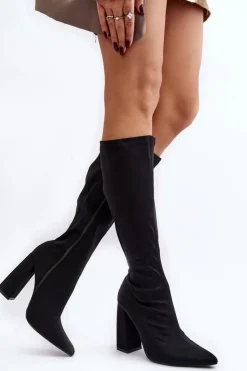 Boto Kozaki Przed Kolano|Kozaki Na Obcasie*Damskie Kozaki Przed Kolano Na Słupku Czarne Fatuma