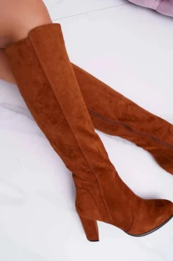 Buty Sergio Leone Kozaki Na Obcasie|Kozaki Zamszowe*Damskie Kozaki Sergio Leone Zamszowe Camel KZ275