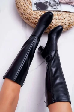 Damskie Buty Sergio Leone Damskie Kozaki Sergio Leone Czarne KZ273