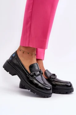 Damskie Buty damskie Vinceza Damskie Lakierowane Mokasyny Ze Skóry Naturalnej Czarne Imbleria