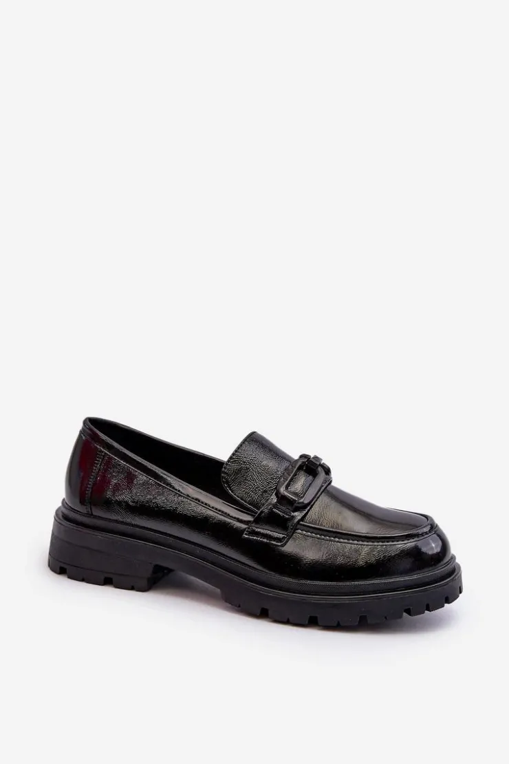 Damskie Buty damskie Vinceza Damskie Lakierowane Mokasyny Ze Skóry Naturalnej Czarne Imbleria