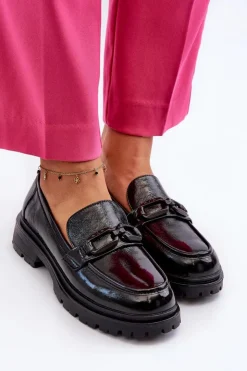 Damskie Buty damskie Vinceza Damskie Lakierowane Mokasyny Ze Skóry Naturalnej Czarne Imbleria